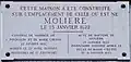 No&nbsp;96 : plaque marquant l'emplacement de la maison natale de Molière.