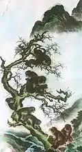 Singes sur une branche, Mori Sosen.
