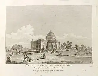 Première vue de Montmusard gravée par Duparc, 1780