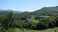 Vue sur le hameau d'Ussau depuis le village.