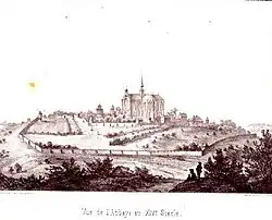 Vue d'ensemble au XIVe&nbsp;siècle.