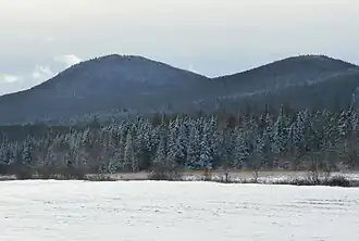 Vue du mont Scotch depuis la halte routière de Woburn.