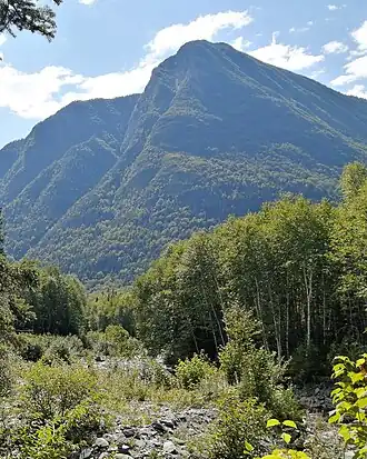 Vue du versant est en été depuis le sentier international des Appalaches