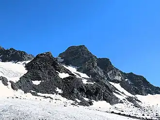 Le mont de Gébroulaz dominant le glacier de Chavière depuis le col de Thorens au sud-ouest.