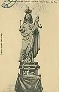 Statue de Notre-Dame-du-Roc début XXe&nbsp;siècle (carte postale).
