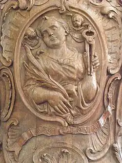 Sainte Apolline, détail de la chaire.