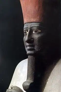 Montouhotep&nbsp;II2033-1982Moy. Emp., XIe&nbsp;dyn.Grès peint, détailMusée égyptien du Caire