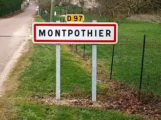 Cartouche E43 D97 sur panneau EB10 Montpothier.