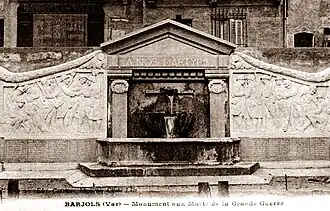 Monument aux morts, Barjols, 1923.