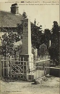 Le monument aux morts de Fouillard (carte postale).