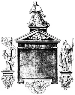 Dessin du monument votif de Notre-Dame-de-Bonsecours.