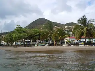 Vue du morne Genty depuis Petite Anse.