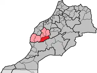 Localisation de Province&nbsp;d'Al&nbsp;Haouzⵜⴰⵎⵏⴰⴹⵜ ⵏ ⵍⵃⴰⵡⵣ