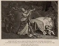 Représentation de la mort du dauphin à Meudon, 4 juin 1789.