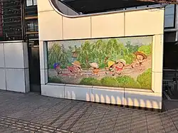 Mosaïque de l'artiste Isao Nishijima le long de la rivière Naka, à Fukuoka.