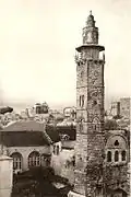 Le minaret de la mosquée d'Omar en 1925.