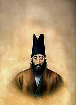 Portrait de Mostofi ol Mamalek, vers 1860, miniature, Malik National Museum of Iran