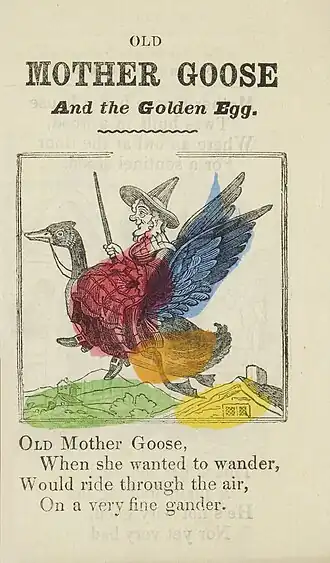 Verset d'ouverture de La Vieille Mère l'Oye et l'œuf d'or, tiré d'un recueil des années 1860