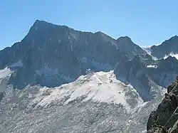 Le sommet de l'Adamello vu de l'ouest.