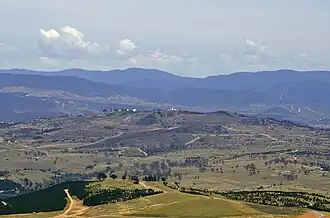 Vue du mont Stromlo depuis la tour Telstra.