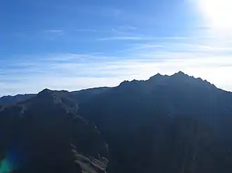 Vue du mont Sainte-Catherine depuis le mont Sinaï.