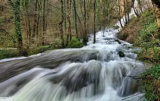 Bas de la cascade juste avant la Loue.