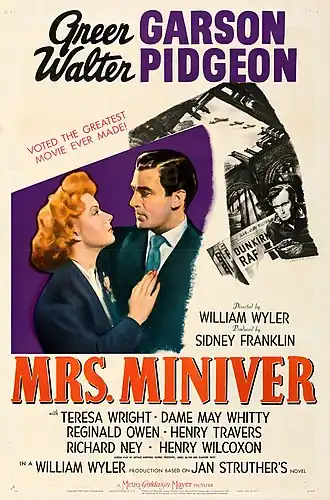 Description de l'image Mrs. Miniver (1942 poster - Style C).jpg.