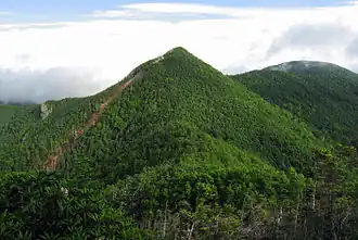 Le mont Kobushi vu du :mont Tokusa&nbsp;(ja).