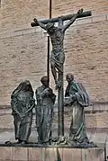 Statues du groupe de la Crucifixion sur le Horsteberg derrière la cathédrale de Münster. Le personnage de gauche est la bienheureuse sœur Maria Euthymia.