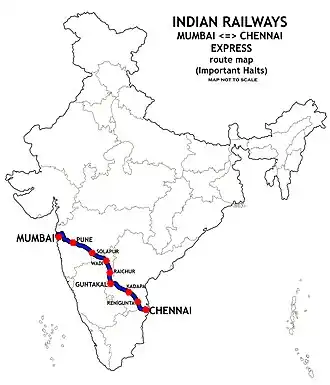 Image illustrative de l’article Ligne de Mumbai à Chennai
