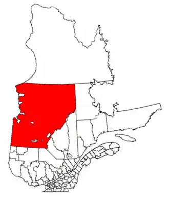 Localisation de Eeyou Istchee Baie-James ᐄᔨᔨᐤ ᐊᔅᒌ ᒉᐃᒥᔅ ᐯᐃ