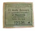 Paquet de 10 cartouches d'exercice pour le tir à répétition, 1890.