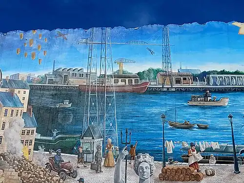 Le quai de la Fosse représenté sur Le Mur tombé du ciel.