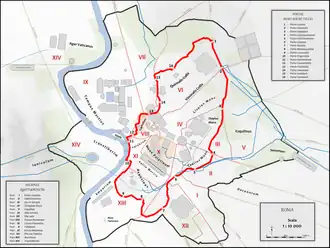 Carte de la Rome antique montrant la localisation de Porte Colline.