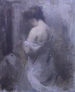 Armand Berton, Femme à sa toilette, c. 1890-1910.