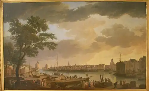 Vue du port de La Rochelle, par Claude Joseph Vernet au Musée du Nouveau Monde à La Rochelle, 1763.