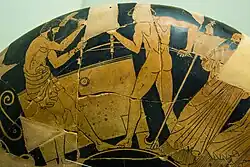 Vase à figures rouges.