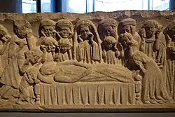 Détail d'un sarcophage du monastère, musée de Palencia&nbsp;(es).