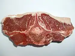 Côtelette de viande&nbsp;(en) d'agneau.