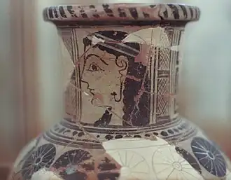  Amphore mélienne, une fille avec une boucle d'oreille, 625-600 av. J.-C.