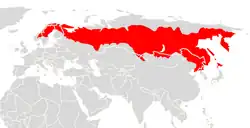Aire de répartition du Campagnol de Sundevall