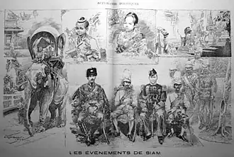 Dans La Libre Parole Illustrée, le Siam aidé par les Britanniques.