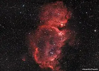 La nébuleuse de l'Âme (IC 1848) en couleurs naturelles.