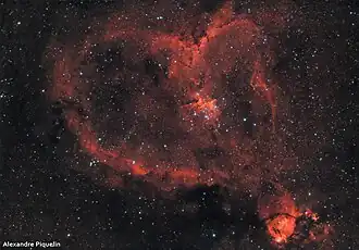 La nébuleuse du Cœur (IC 1805) en couleurs naturelles.