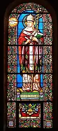 Vitrail représentant Grégoire&nbsp;Ier, église de Négrondes, (XIXe&nbsp;siècle).