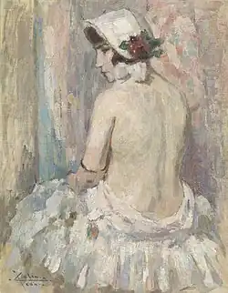 Femme assise nue vue de dos, ca 1913