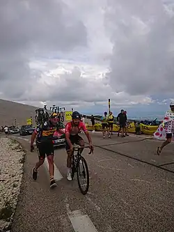 Nacer Bouhanni au Mont Ventoux lors du Tour de France 2021.