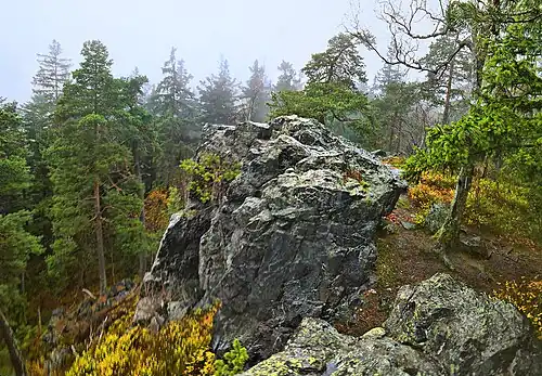 Rocher du mont Nad Marastkem (805 m) à Brdy.