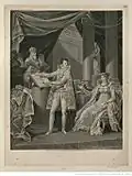 Napoléon Bonaparte présentant le code civil à l'impératrice Joséphine, 1807.