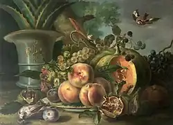Nature morte, fruits et oiseaux